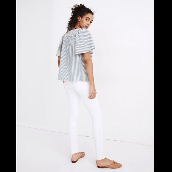 Madewell courtyard flutter-sleeve top in stripe - Picture 5 of 12